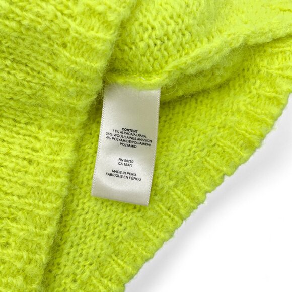 Tibi Cozette Alpaca Neon Green Wool Blend Sweater Women's Small - Picture 5 of 9